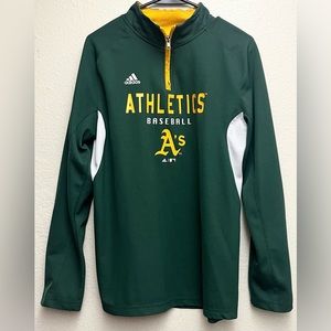 adidas Athletics Baseball Green Hoodie with Yellow Accents